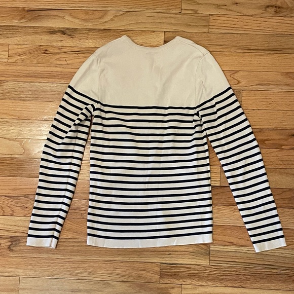 Sezane Alexis Striped Long Sleeve 100% Cotton Henley sweater size M - Picture 6 of 8